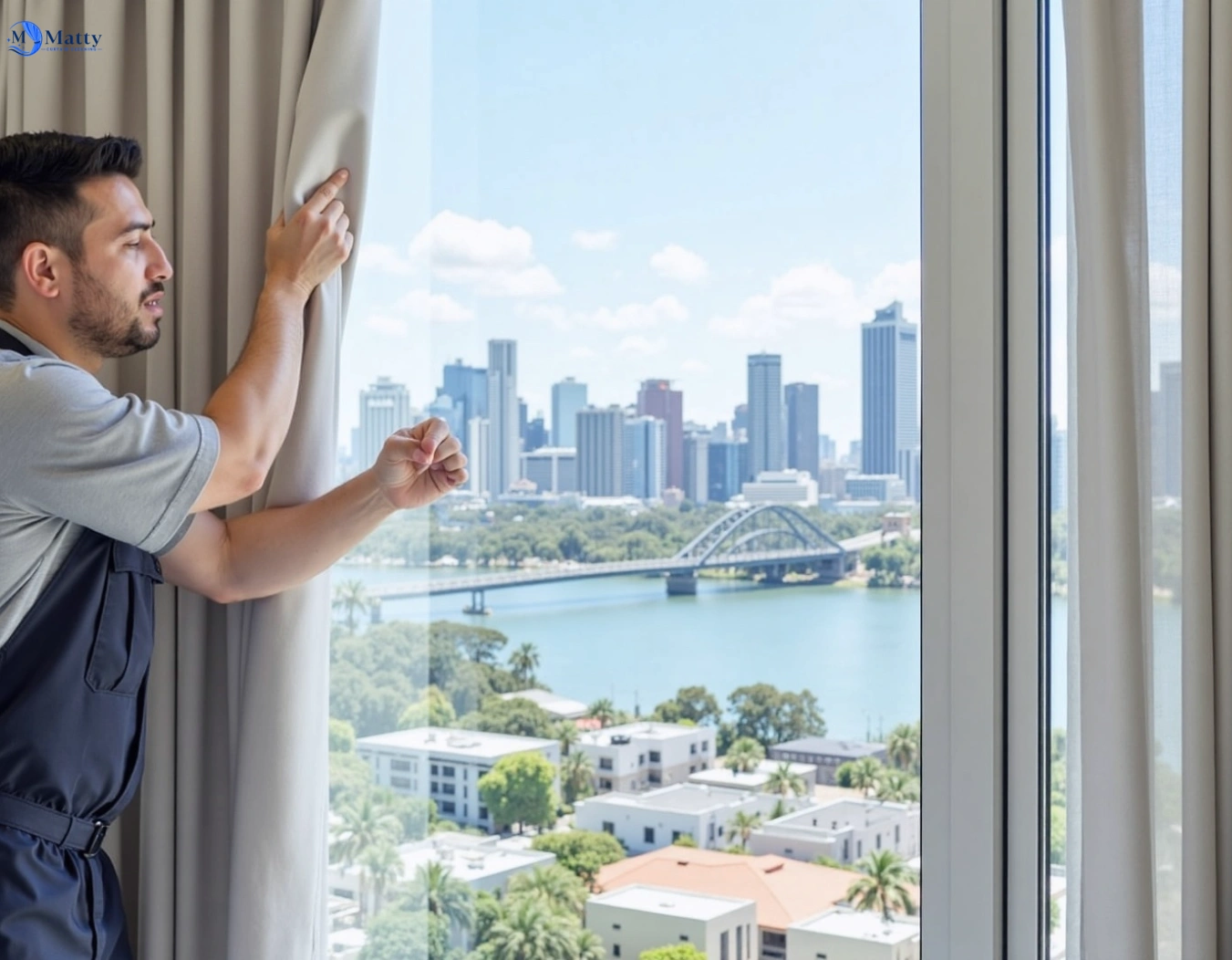 Professional curtain steam cleaning service seven-hills QLD by Matty Curtain Cleaning